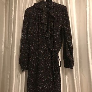 COPY - Colorful stars knee length wrap dress